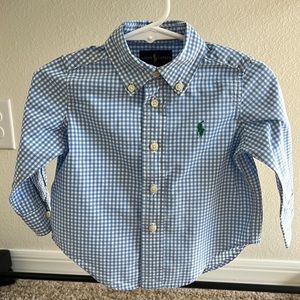 Boys Ralph Lauren Kids Button Down Polo Shirt 12M Kids Square Striped Shirt